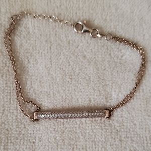 Rose gold bracelet Champagne drop earrings - EUC